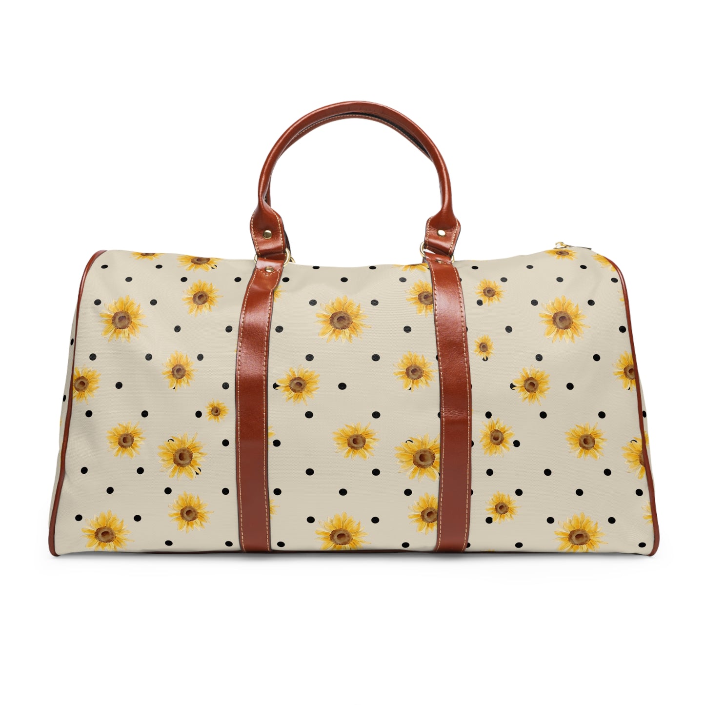 Polka Dot Sunflower Waterproof Travel Bag