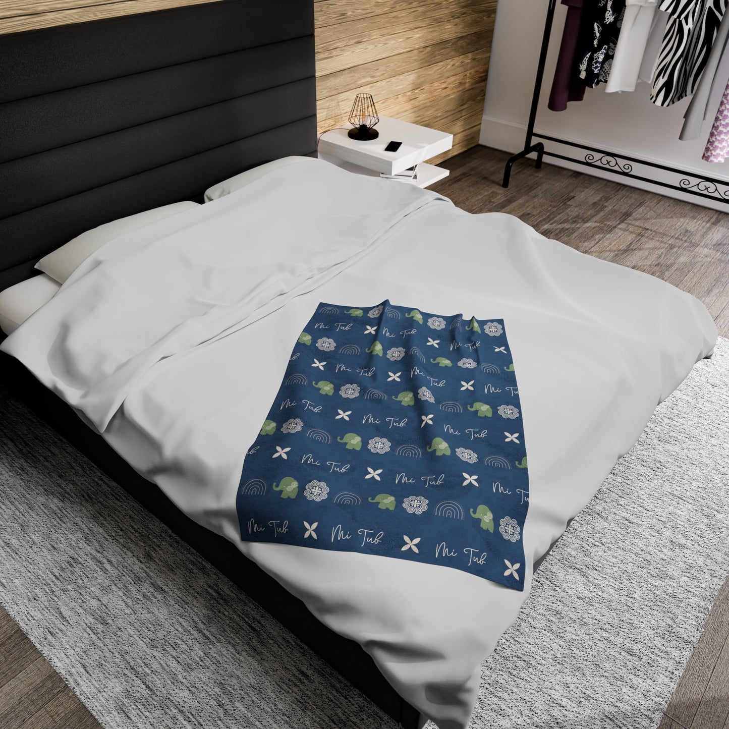 Blue Hmong - Mi Tub (Boy) Velveteen Plush Blanket