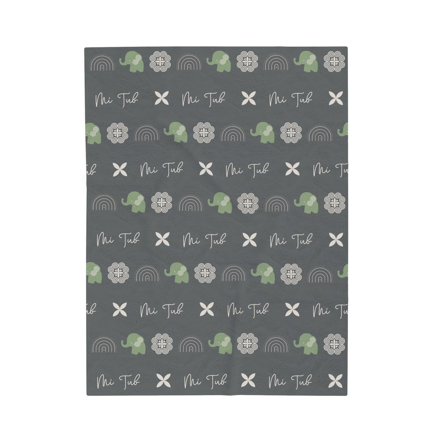 Gray Hmong - Mi Tub (Boy) Velveteen Plush Blanket