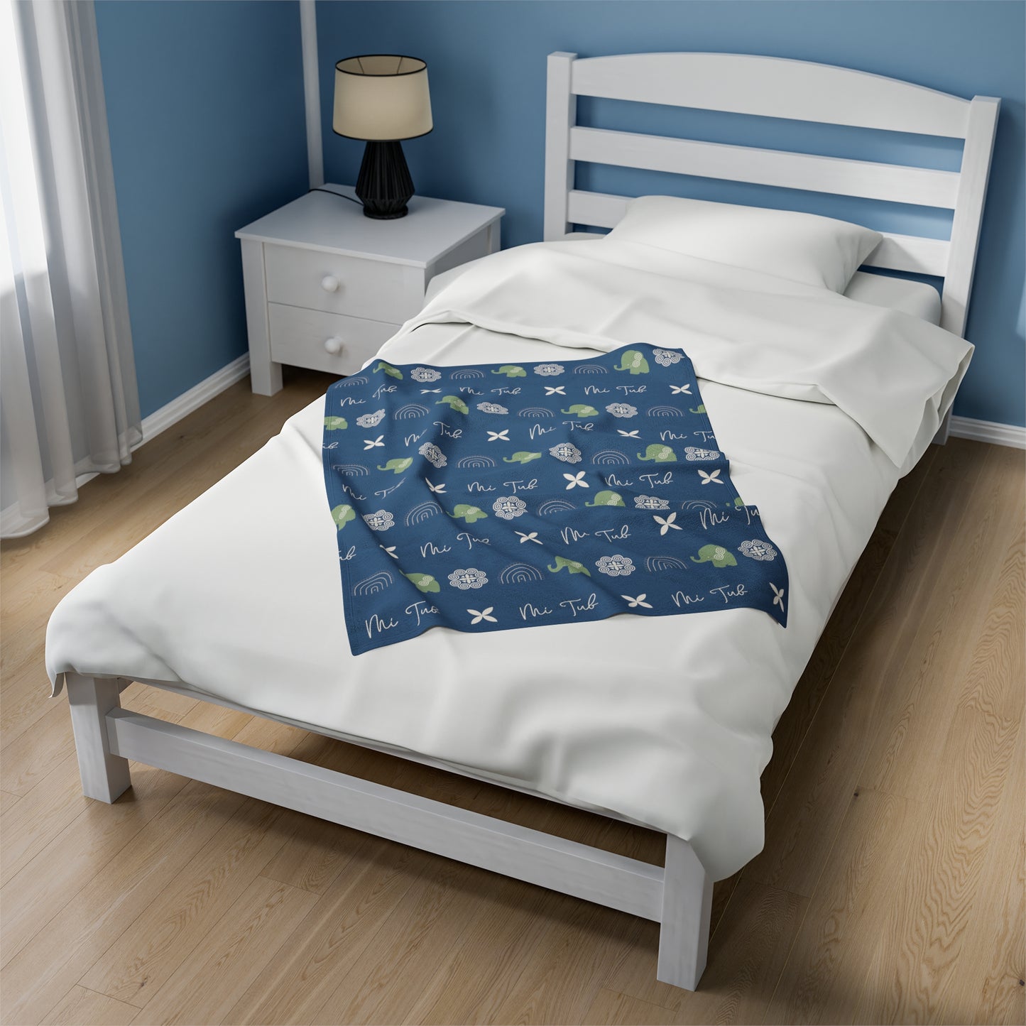 Blue Hmong - Mi Tub (Boy) Velveteen Plush Blanket