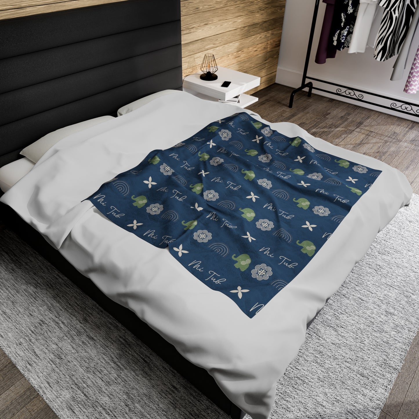 Blue Hmong - Mi Tub (Boy) Velveteen Plush Blanket