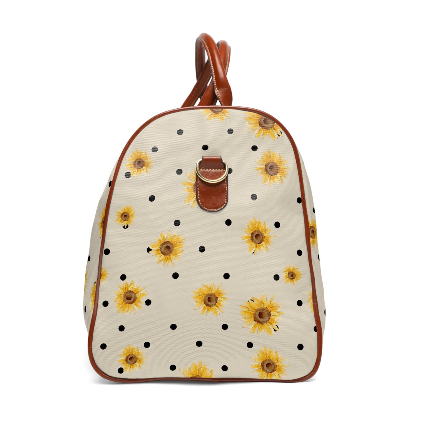 Polka Dot Sunflower Waterproof Travel Bag