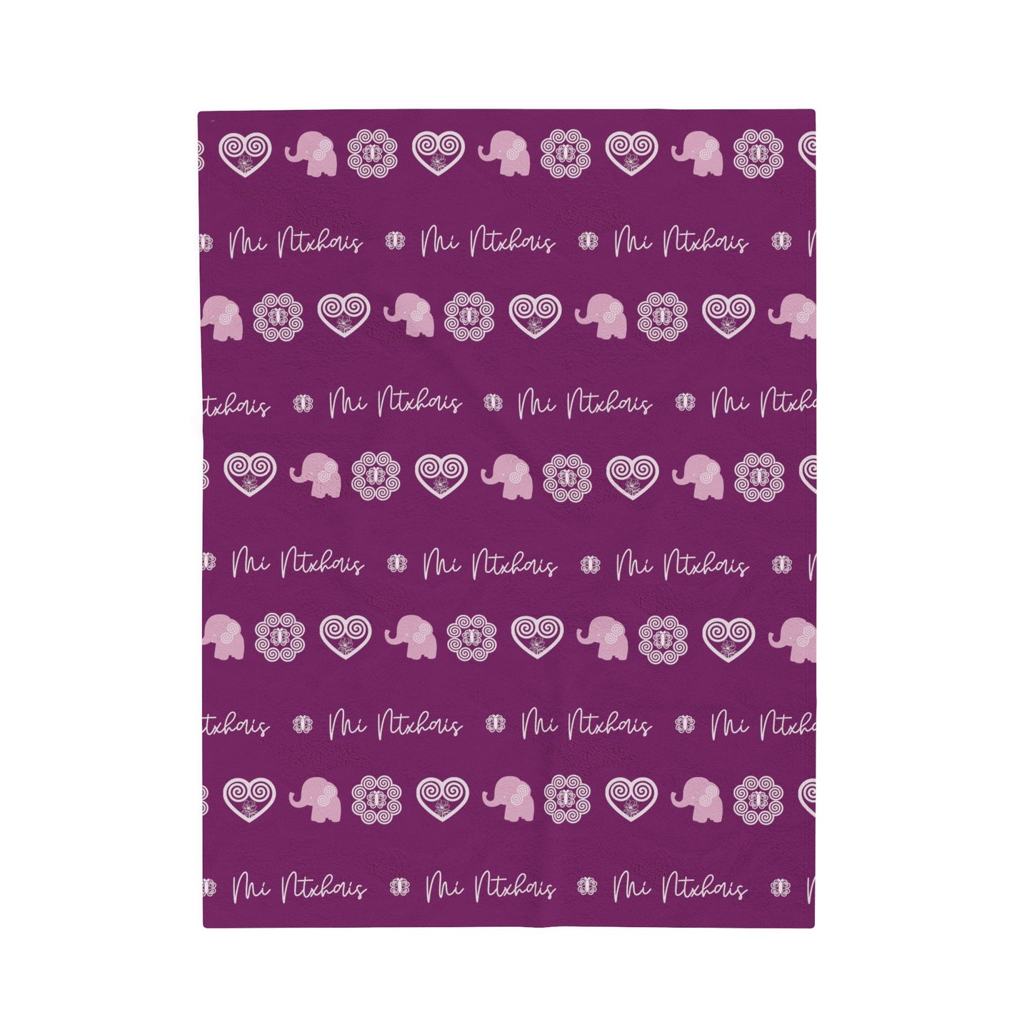 Berry Hmong - Mi Ntxhais (Girl) Velveteen Plush Blanket
