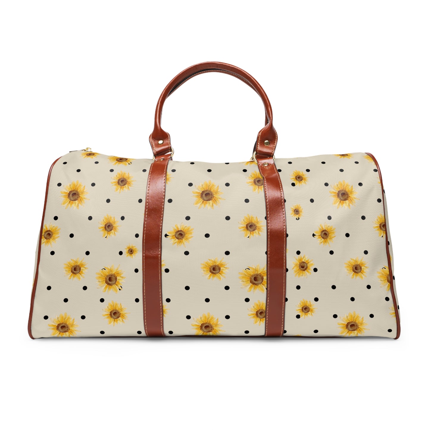 Polka Dot Sunflower Waterproof Travel Bag