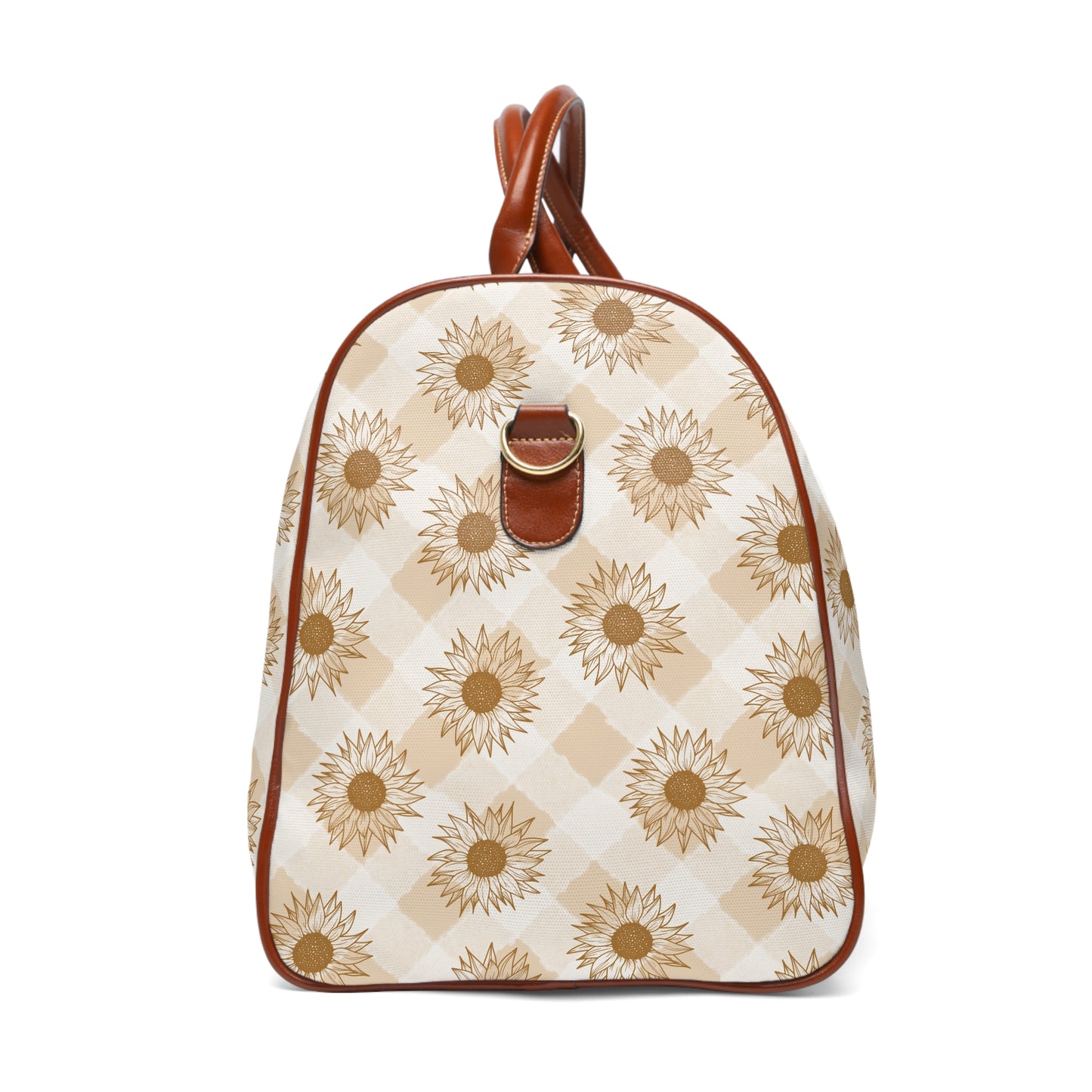 Cross Gingham Sunflower Waterproof Travel Bag