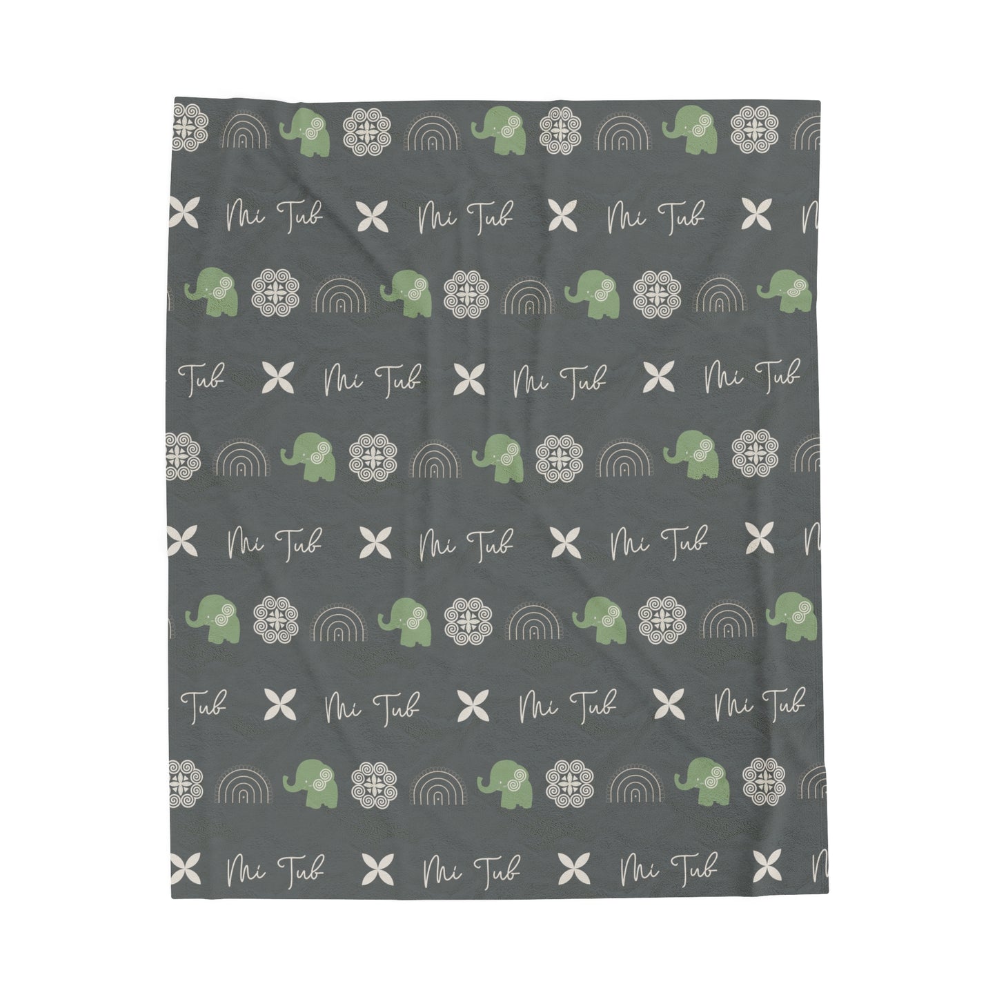 Gray Hmong - Mi Tub (Boy) Velveteen Plush Blanket