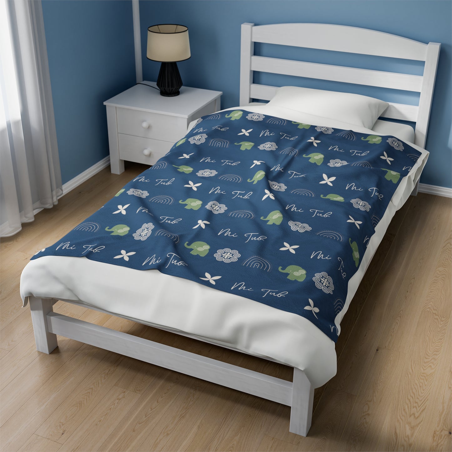 Blue Hmong - Mi Tub (Boy) Velveteen Plush Blanket