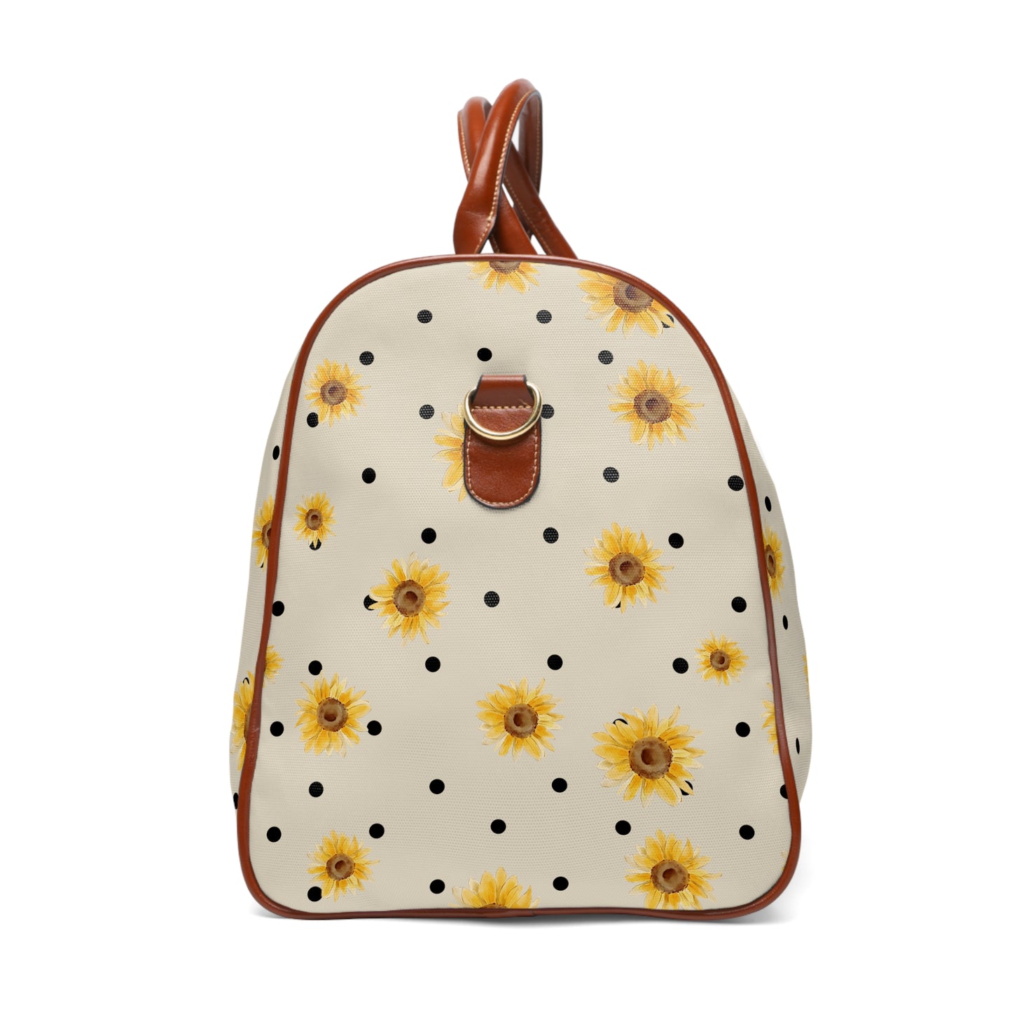 Polka Dot Sunflower Waterproof Travel Bag