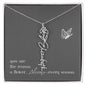 Blooms Name Necklace (Gray)