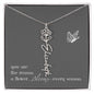 Blooms Name Necklace (Gray)