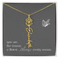 Blooms Name Necklace (Gray)