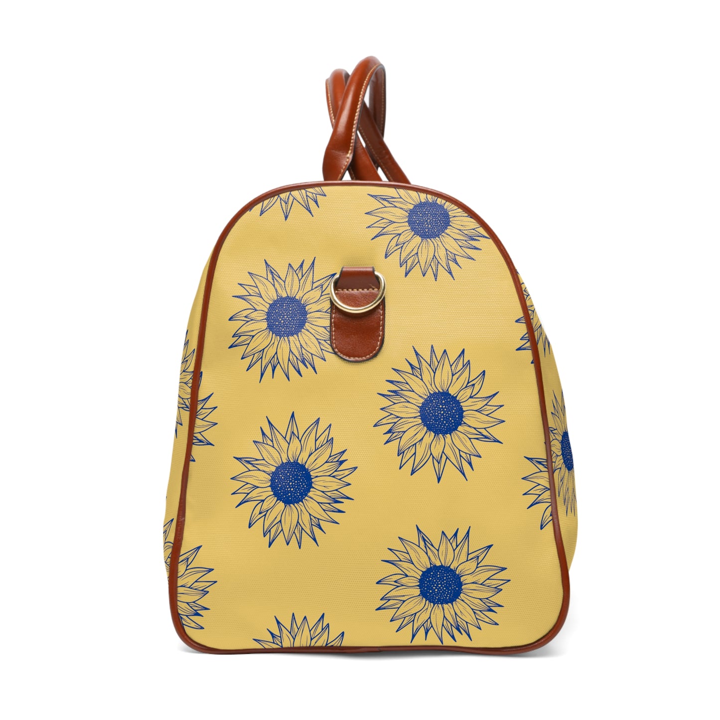 Blue Sunflower Waterproof Travel Bag