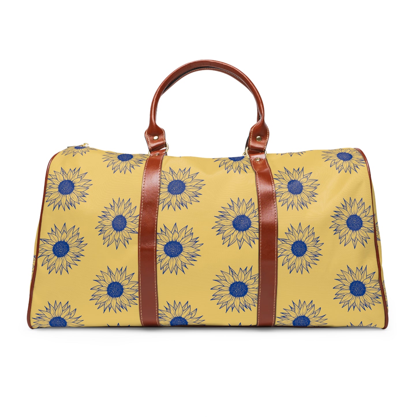 Blue Sunflower Waterproof Travel Bag